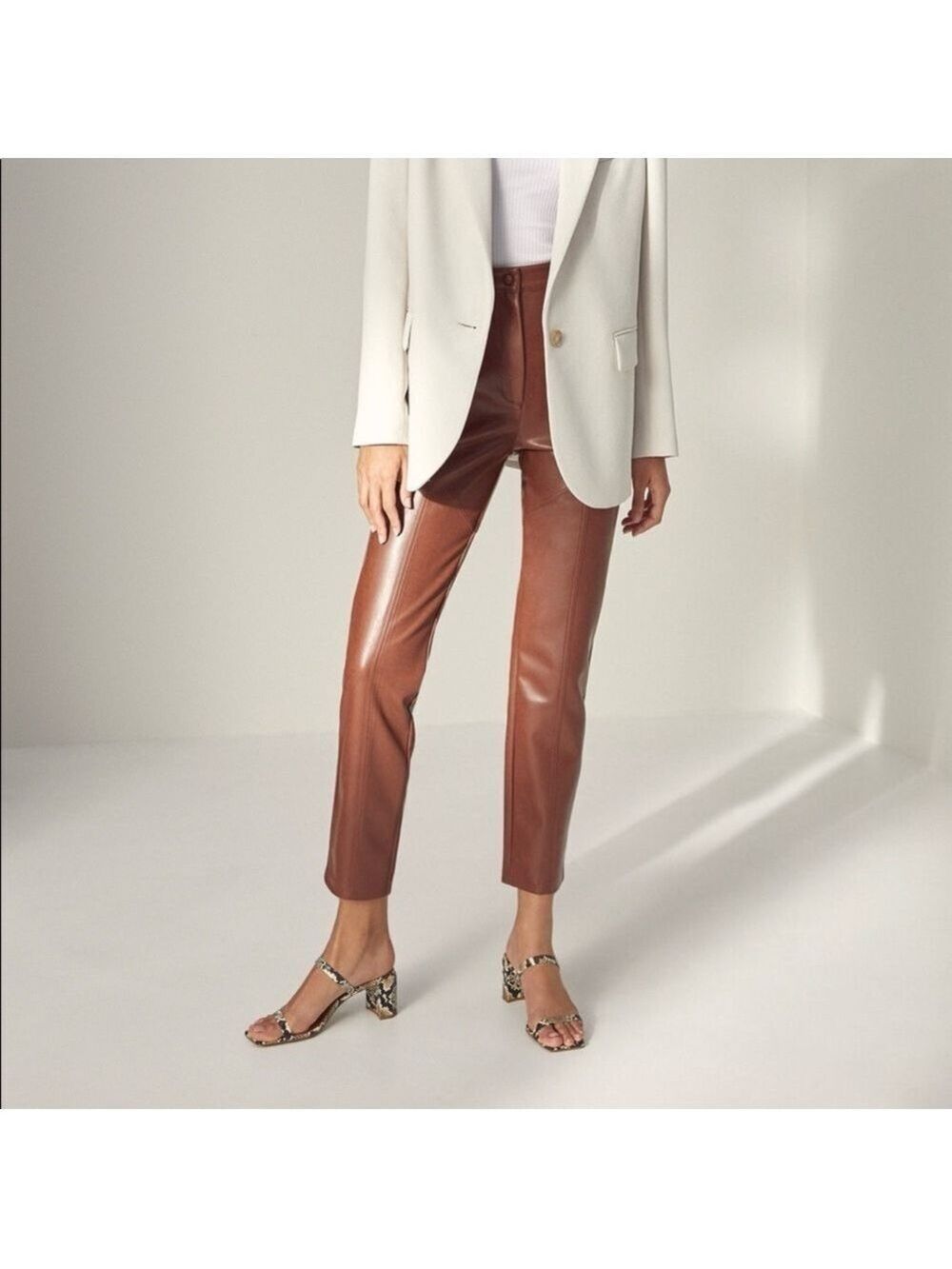 Wilfred Rebel Pant Brown Size 6 Vegan Leather